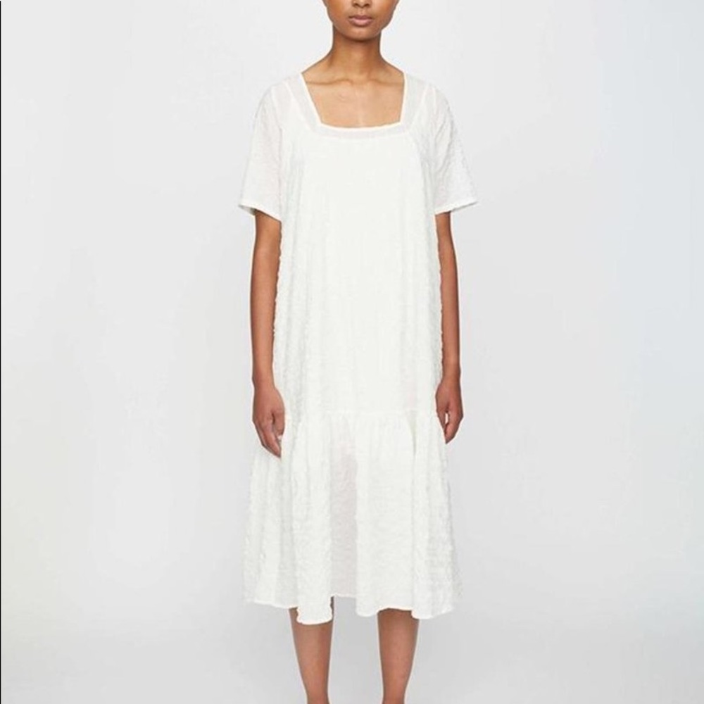 JUST FEMAL WHITE MIDI DRESS